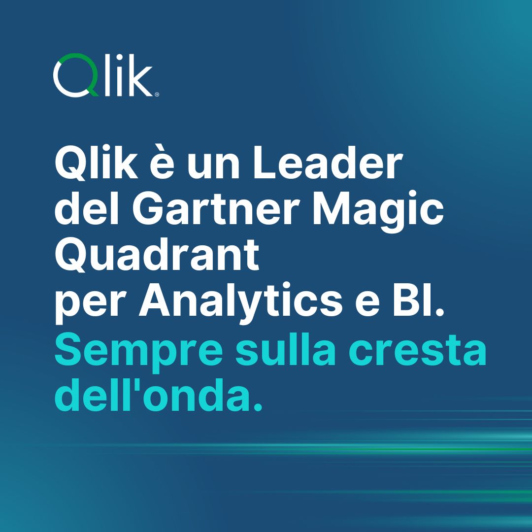 Qlik riconosciuta come Leader nel Magic Quadrant di Gartner per le Piattaforme di Analisi e Business Intelligence per il quattordicesimo anno consecutivo